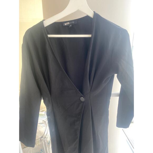 Slate & Willow Black Button Wrap Dress - Picture 2 of 3